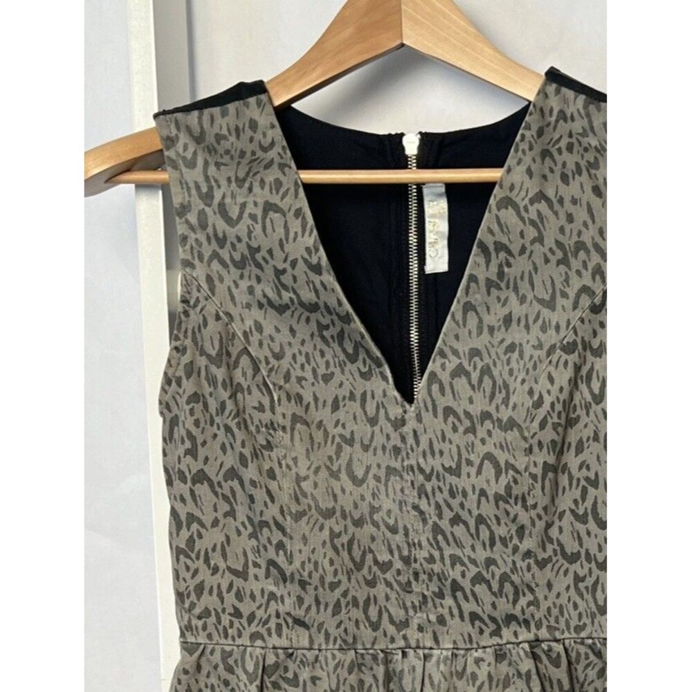 Charley 5.0 V-Neck Mini Dress Juniors XS Sleeveless Vegan Leather Upper Back - Picture 4 of 16
